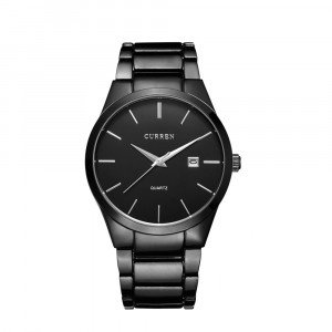 Curren 8016 Round Tungsten Steel Men's Wrist Watch (Black